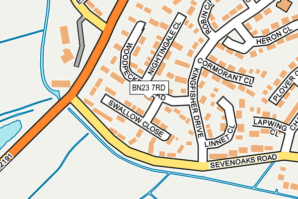 BN23 7RD map - OS OpenMap – Local (Ordnance Survey)