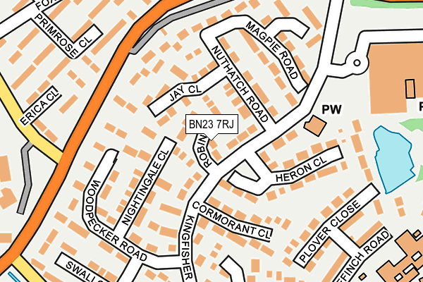 BN23 7RJ map - OS OpenMap – Local (Ordnance Survey)