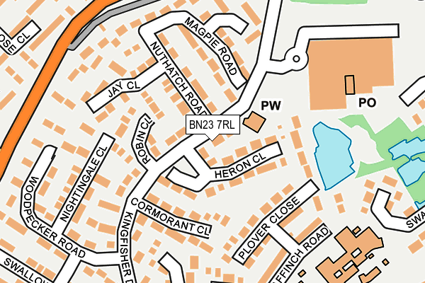 BN23 7RL map - OS OpenMap – Local (Ordnance Survey)