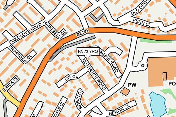 BN23 7RQ map - OS OpenMap – Local (Ordnance Survey)
