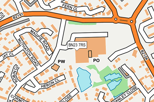 BN23 7RS map - OS OpenMap – Local (Ordnance Survey)