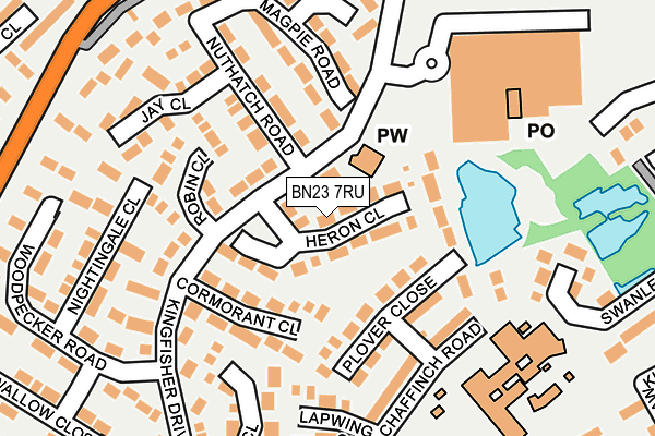 BN23 7RU map - OS OpenMap – Local (Ordnance Survey)