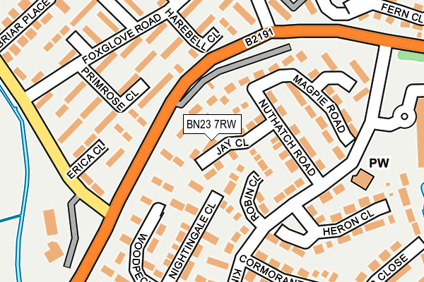 BN23 7RW map - OS OpenMap – Local (Ordnance Survey)