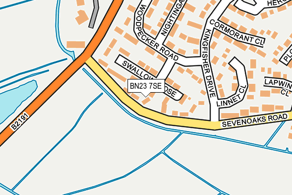 BN23 7SE map - OS OpenMap – Local (Ordnance Survey)
