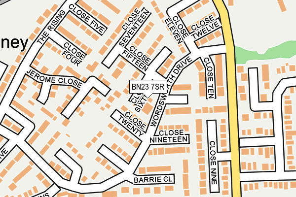 BN23 7SR map - OS OpenMap – Local (Ordnance Survey)