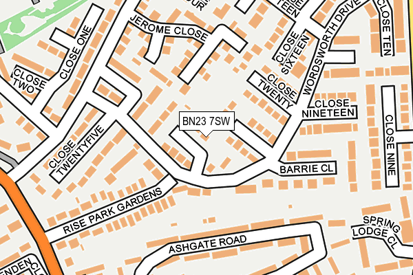 BN23 7SW map - OS OpenMap – Local (Ordnance Survey)