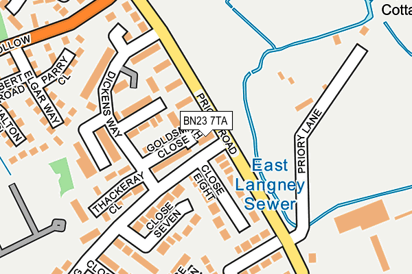 BN23 7TA map - OS OpenMap – Local (Ordnance Survey)