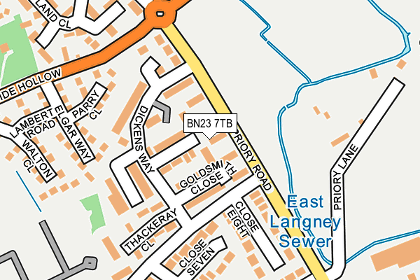 BN23 7TB map - OS OpenMap – Local (Ordnance Survey)