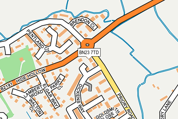 BN23 7TD map - OS OpenMap – Local (Ordnance Survey)
