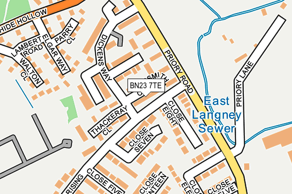 BN23 7TE map - OS OpenMap – Local (Ordnance Survey)