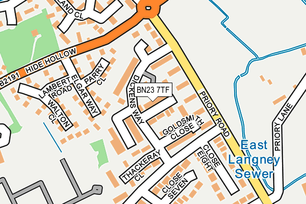 BN23 7TF map - OS OpenMap – Local (Ordnance Survey)