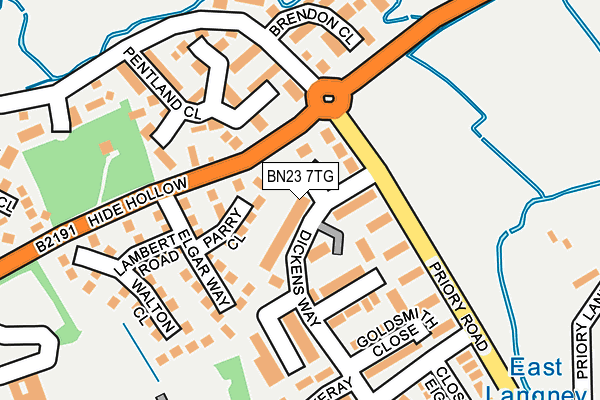 BN23 7TG map - OS OpenMap – Local (Ordnance Survey)