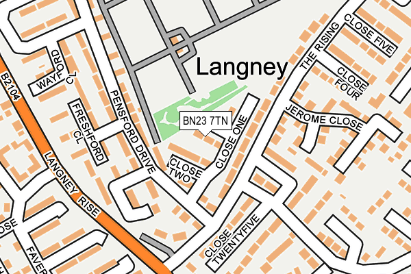 BN23 7TN map - OS OpenMap – Local (Ordnance Survey)