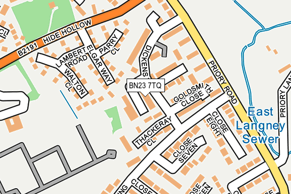 BN23 7TQ map - OS OpenMap – Local (Ordnance Survey)