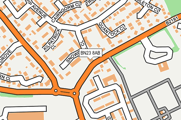 BN23 8AB map - OS OpenMap – Local (Ordnance Survey)