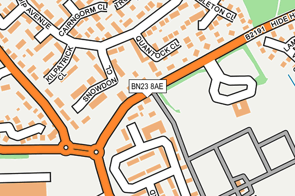 BN23 8AE map - OS OpenMap – Local (Ordnance Survey)