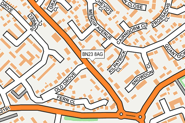 BN23 8AG map - OS OpenMap – Local (Ordnance Survey)