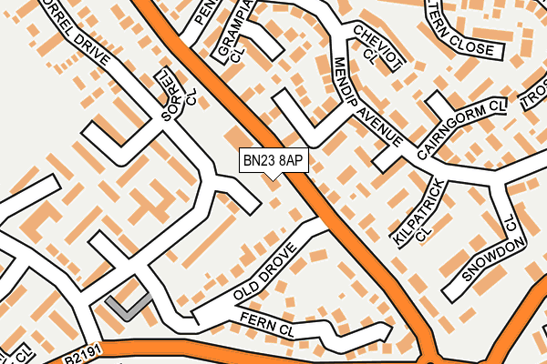 BN23 8AP map - OS OpenMap – Local (Ordnance Survey)