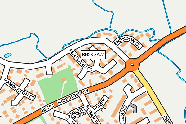BN23 8AW map - OS OpenMap – Local (Ordnance Survey)