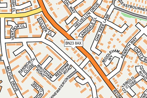 BN23 8AX map - OS OpenMap – Local (Ordnance Survey)