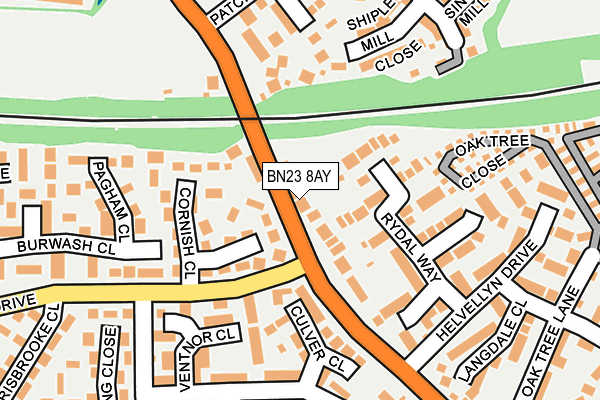 BN23 8AY map - OS OpenMap – Local (Ordnance Survey)