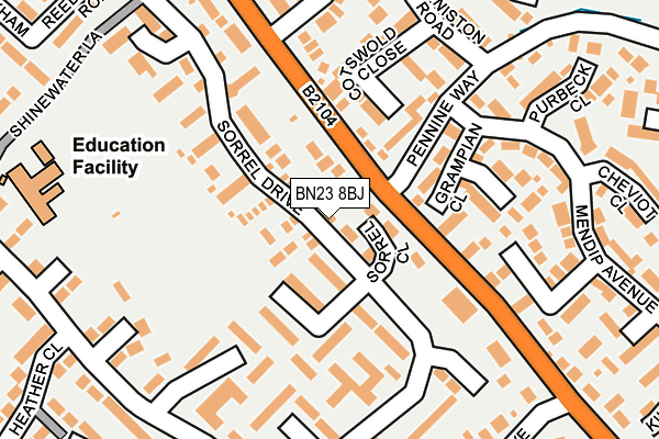 BN23 8BJ map - OS OpenMap – Local (Ordnance Survey)