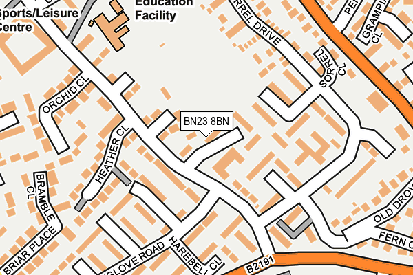 BN23 8BN map - OS OpenMap – Local (Ordnance Survey)