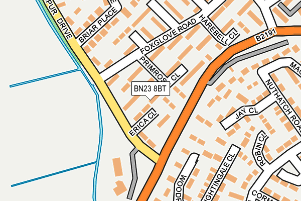 BN23 8BT map - OS OpenMap – Local (Ordnance Survey)