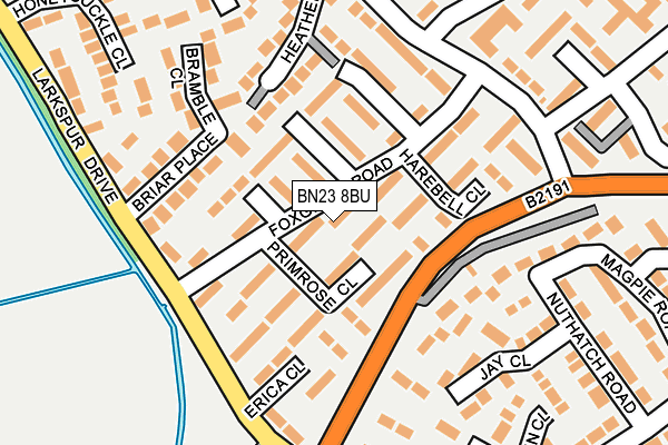 BN23 8BU map - OS OpenMap – Local (Ordnance Survey)