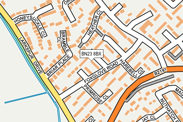 BN23 8BX map - OS OpenMap – Local (Ordnance Survey)