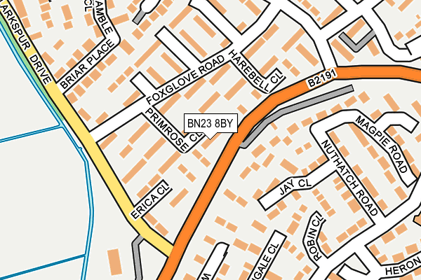 BN23 8BY map - OS OpenMap – Local (Ordnance Survey)