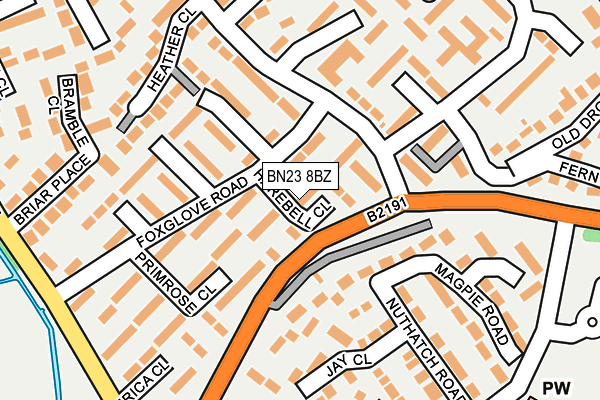 BN23 8BZ map - OS OpenMap – Local (Ordnance Survey)