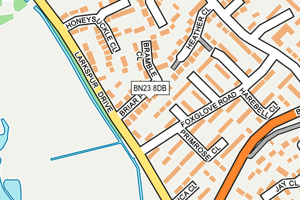 BN23 8DB map - OS OpenMap – Local (Ordnance Survey)