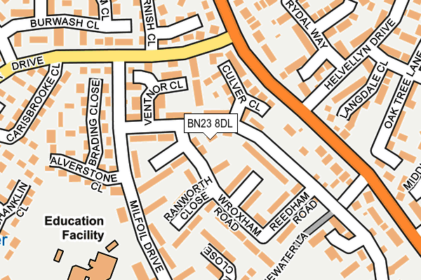 BN23 8DL map - OS OpenMap – Local (Ordnance Survey)