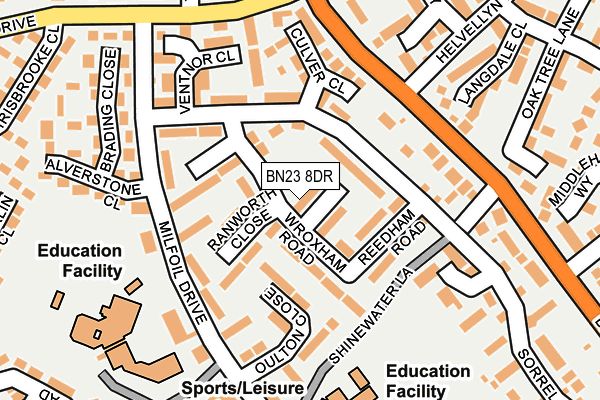BN23 8DR map - OS OpenMap – Local (Ordnance Survey)
