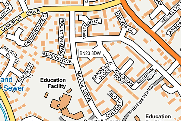BN23 8DW map - OS OpenMap – Local (Ordnance Survey)
