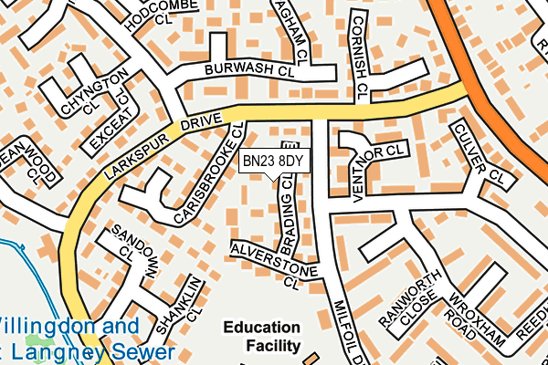BN23 8DY map - OS OpenMap – Local (Ordnance Survey)
