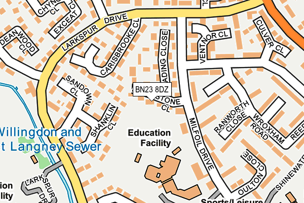BN23 8DZ map - OS OpenMap – Local (Ordnance Survey)