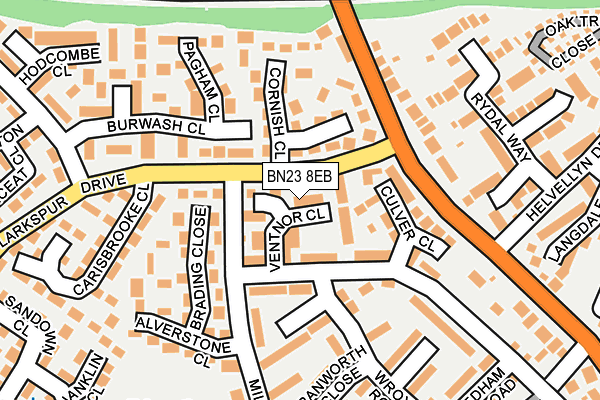 BN23 8EB map - OS OpenMap – Local (Ordnance Survey)