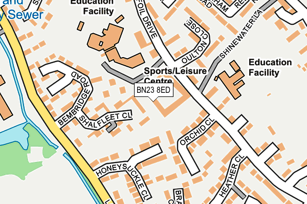 BN23 8ED map - OS OpenMap – Local (Ordnance Survey)