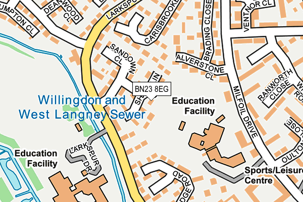 BN23 8EG map - OS OpenMap – Local (Ordnance Survey)