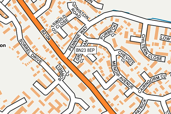 BN23 8EP map - OS OpenMap – Local (Ordnance Survey)