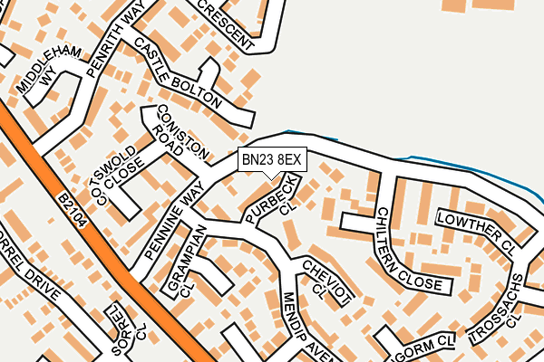 BN23 8EX map - OS OpenMap – Local (Ordnance Survey)