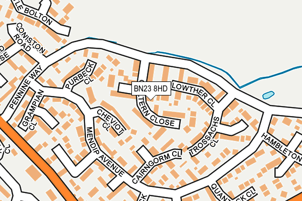 BN23 8HD map - OS OpenMap – Local (Ordnance Survey)
