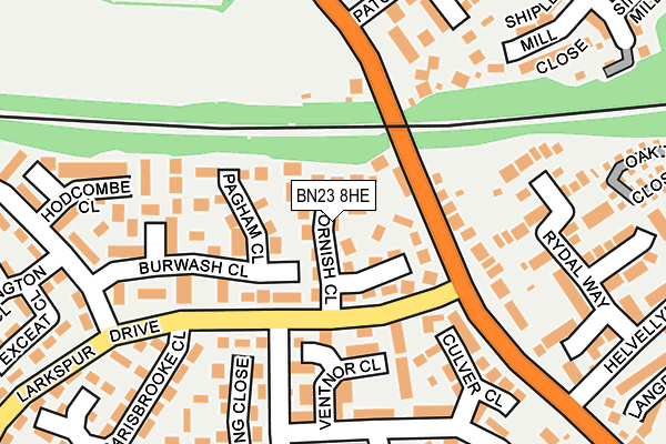 BN23 8HE map - OS OpenMap – Local (Ordnance Survey)