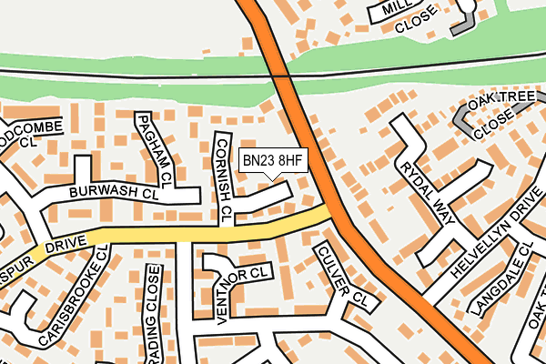 BN23 8HF map - OS OpenMap – Local (Ordnance Survey)