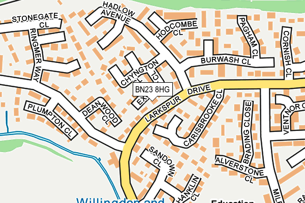 BN23 8HG map - OS OpenMap – Local (Ordnance Survey)
