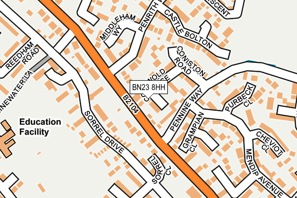 BN23 8HH map - OS OpenMap – Local (Ordnance Survey)