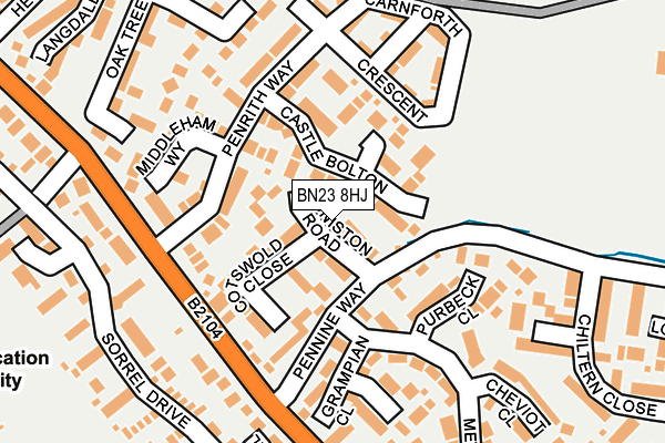 BN23 8HJ map - OS OpenMap – Local (Ordnance Survey)
