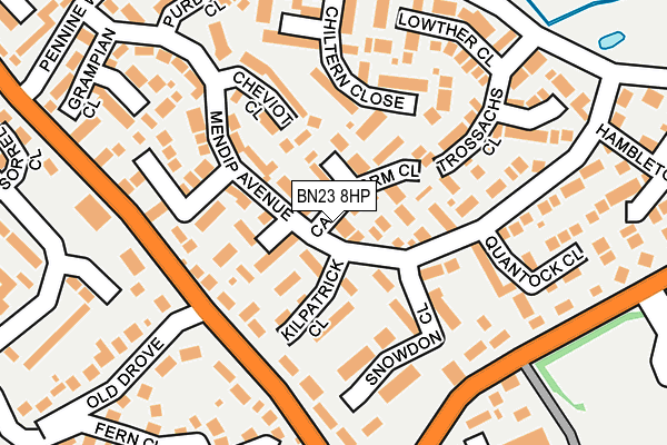 BN23 8HP map - OS OpenMap – Local (Ordnance Survey)